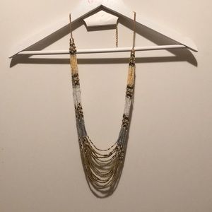 Metallics & White Beaded Necklace